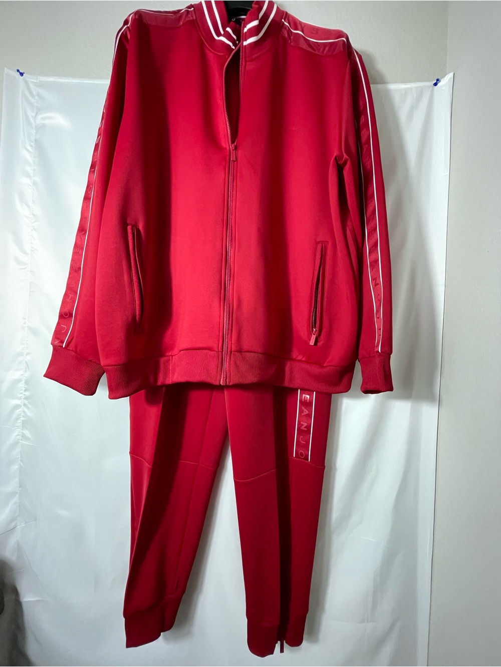 Sean John Tracksuit Mns 3XL Red Track Jacket Pants Set Hip Hop Y2K Lounge SKU171